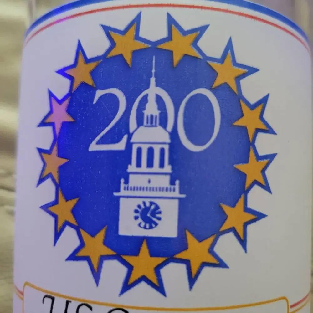 Vintage US Constitution 200th Anniversary We the People Frosted Glasses set of 2
